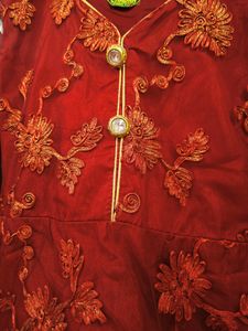 Red Gown With Shrug