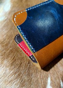 Handmade Red &amp; Black Leather Wallet