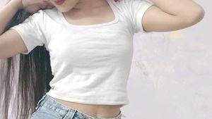 White Square Neck Tee