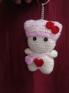Crochet Kitty Keychain