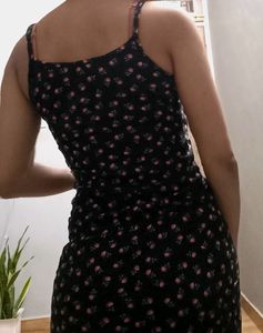 Qutie Floral Print Spaghetti Strap Mini Dress