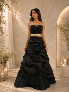 Elegant Black Strapless Gown