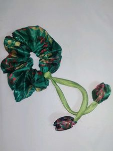 Floral Organza Scrunchy Set (Pack of 3)