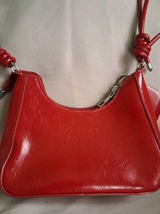Savana Red Shoulder Bag with Bow Detail