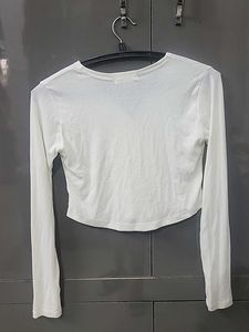 White Button-Up Cropped Cardigan