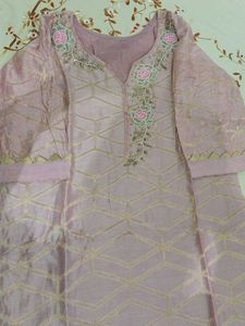 Embroidered Pink Kurta