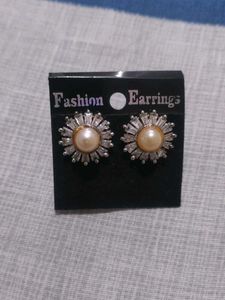 Fashion Earrings with Pearl Accent