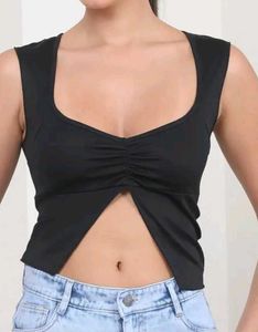 Shein Sleeveless Black Crop Top