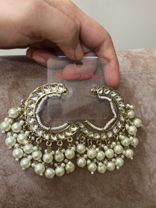 Elegant Pearl &amp; Kundan Jhumka Earrings