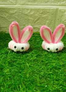 Cute Pink Bunny Hair Clips