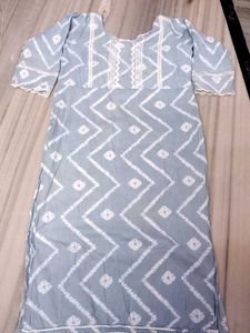Stylish Light Blue Bandhani Kurta