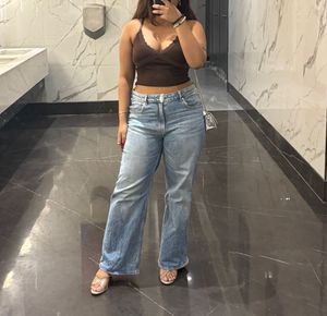 6 H&amp;M Light Wash Wide Leg Jeans