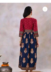 Elegant Navy Blue Printed Kurta
