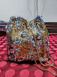 Accessorize Sparkling Sequin Bucket/Potli Bag