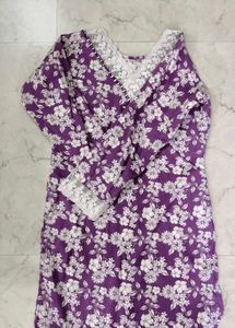 Vibrant Floral Purple Saree