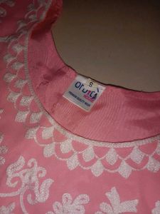 Pink Embroidered Anarkali kurti