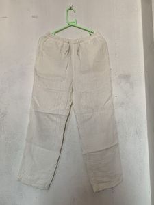 Muslin Comfortable White Cotton Pants