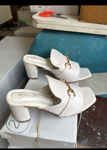 Stylish White Block Heel Sandals