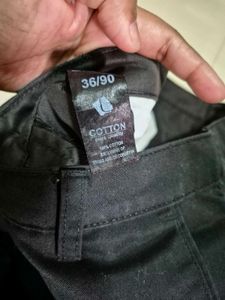 100% cotton Men's Black Dark Trousers