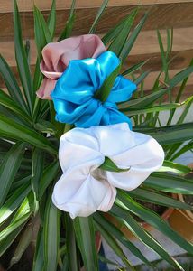 Three Large Size  Satin  Scrunchies