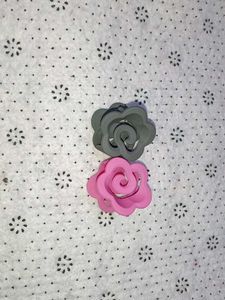 Colorful Flower Hair Clips - Set of 10