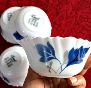 Set of 4 Larah By Borosil Opal Glass Bowls