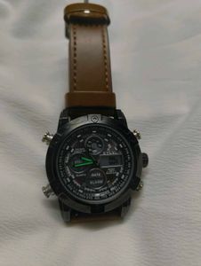 Men's Black &amp; Brown Leather Watch