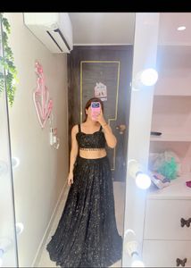 Stunning Black Sequin Lehenga Choli Set- 2 pc