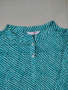 Striped Green Tunic Top