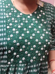 Sea Green Anarkali Kurti For Women And Girls