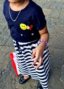 Striped Skirt with Smiley Top