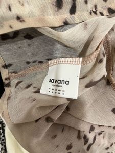 Chic Ruffle Blouse with Animal Print