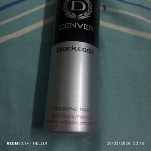 pack of 2 Denver Black Code Cologne Talc