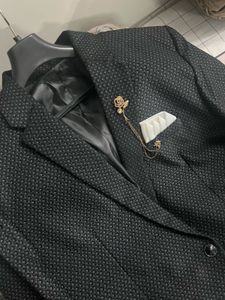 Men's Black Textured Blazer