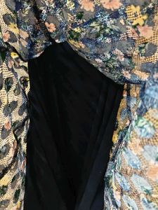 🇬🇧Navy Floral Print Fit &amp; Flare Dress