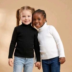 Kids Ribbed Turtleneck Sweater
