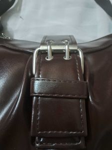 Stylish Chocolate Brown Shoulder Bag With Buckle