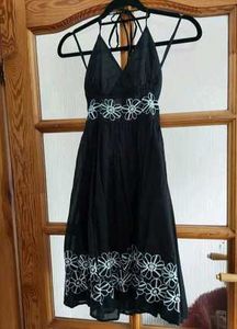Cute Black Floral Mini Dress