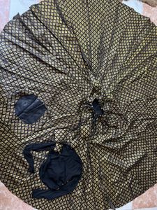 Elegant Black &amp; Gold Brocade Lehenga Set