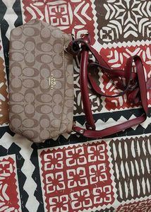 Copy Coach Signature Crossbody Bag