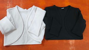 Classic White & Black Bolero Jacket Set
