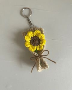 Handmade Crochet Flower Keychains