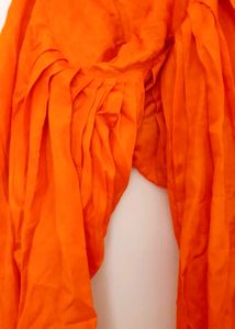 Vibrant Orange Floral Embroidered Kurti