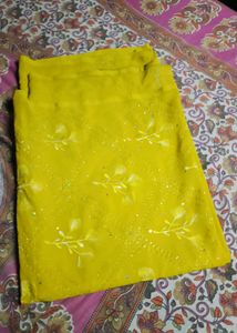 Lime Green Embroidered Salwar Kameez Fabric