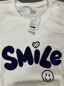 White 'Smile' Graphic T-Shirt