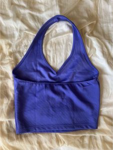 V-Neck Halter Crop Top