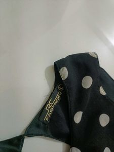 Polka Dot Maxi Dress with Slit
