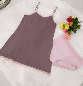 Lace Trim . Slip Dress