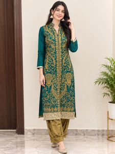 new  handwork Gold Embroidered dress