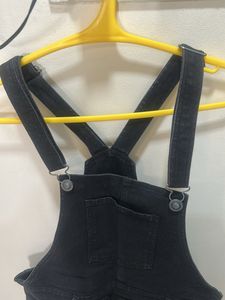 Black Denim Dungree Overalls for Women